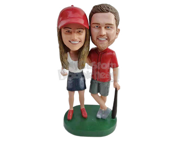 Number one baseball fans with a baseball in one hand, the baseball bat in the other Personalized Bobblehead Number one baseball fans with a baseball in one hand, the baseball bat in the other Personalized Bobblehead